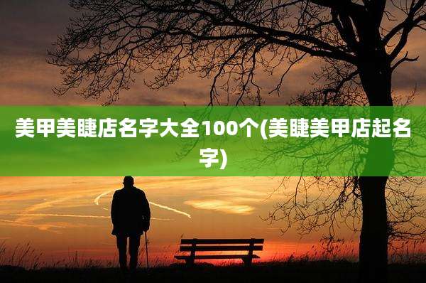 美甲美睫店名字大全100个(美睫美甲店起名字)