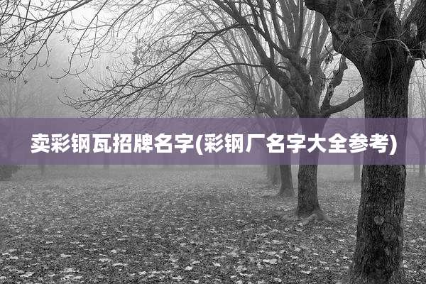 卖彩钢瓦招牌名字(彩钢厂名字大全参考)
