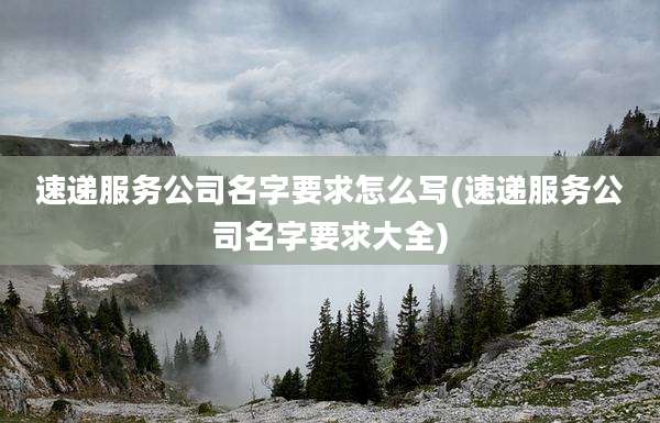 速递服务公司名字要求怎么写(速递服务公司名字要求大全)