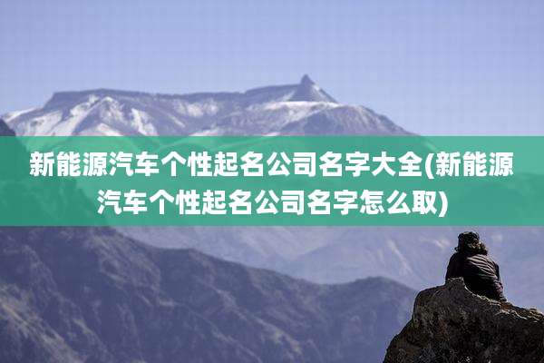 新能源汽车个性起名公司名字大全(新能源汽车个性起名公司名字怎么取)