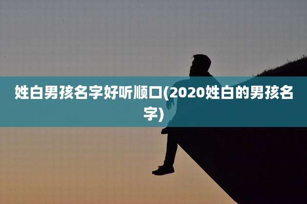 姓白男孩名字好听顺口(2020姓白的男孩名字)