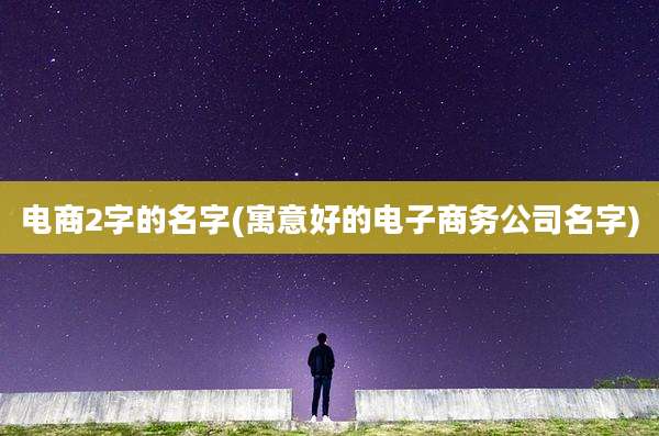 电商2字的名字(寓意好的电子商务公司名字)