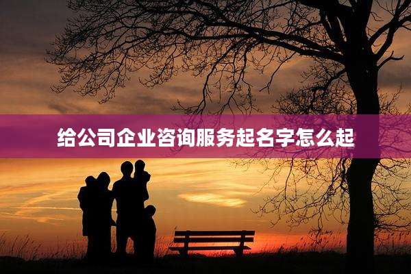 给公司企业咨询服务起名字怎么起