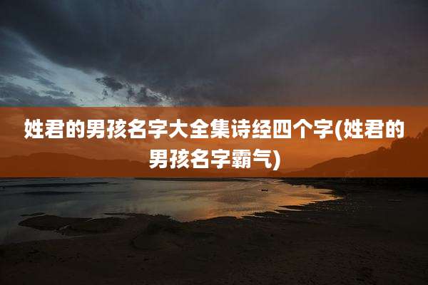 姓君的男孩名字大全集诗经四个字(姓君的男孩名字霸气)
