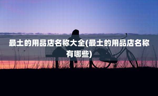 最土的用品店名称大全(最土的用品店名称有哪些)
