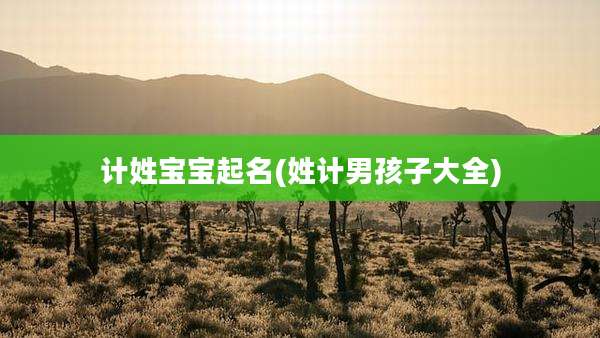 计姓宝宝起名(姓计男孩子大全)