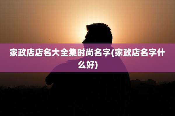 家政店店名大全集时尚名字(家政店名字什么好)