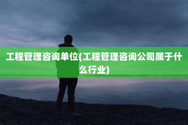工程管理咨询单位(工程管理咨询公司属于什么行业)