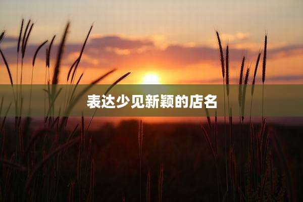 表达少见新颖的店名
