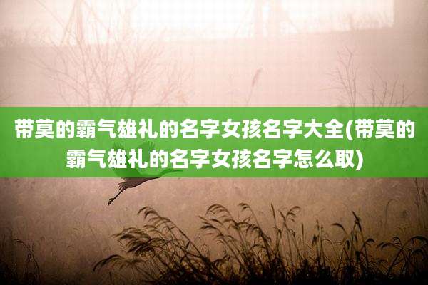 带莫的霸气雄礼的名字女孩名字大全(带莫的霸气雄礼的名字女孩名字怎么取)