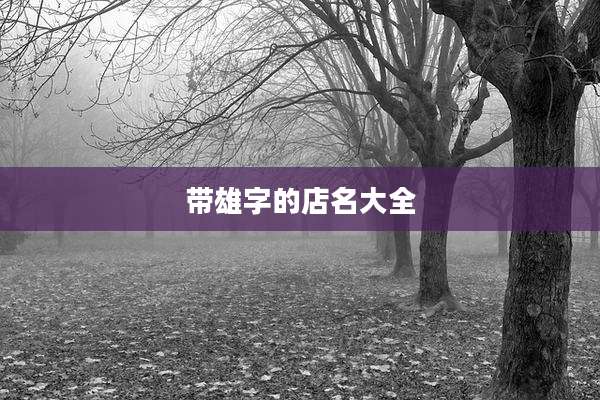 带雄字的店名大全