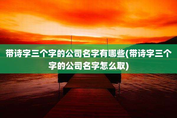 带诗字三个字的公司名字有哪些(带诗字三个字的公司名字怎么取)