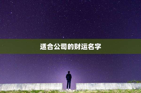 适合公司的财运名字