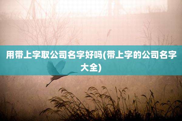 用带上字取公司名字好吗(带上字的公司名字大全)