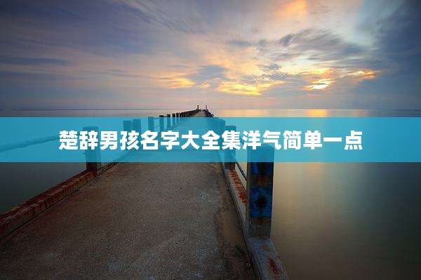 楚辞男孩名字大全集洋气简单一点