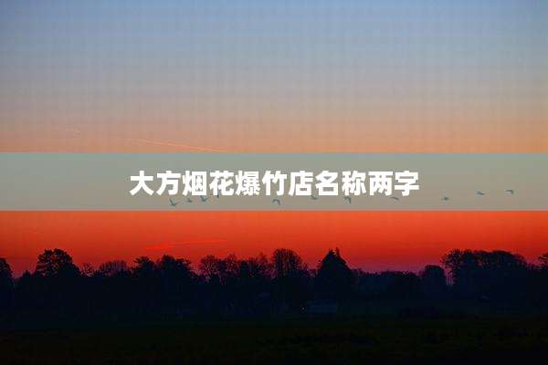 大方烟花爆竹店名称两字