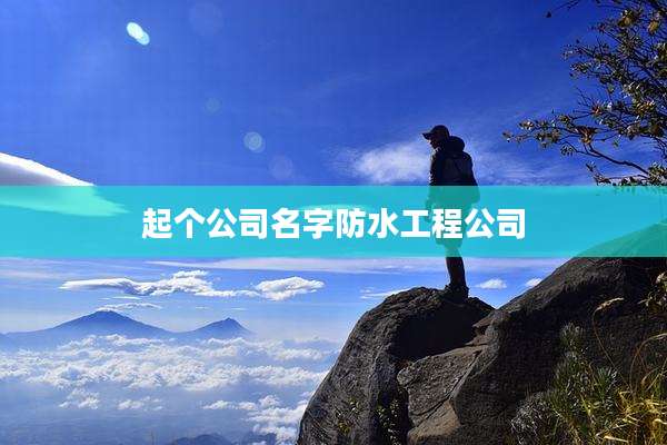 起个公司名字防水工程公司