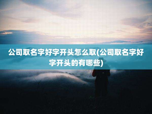 公司取名字好字开头怎么取(公司取名字好字开头的有哪些)