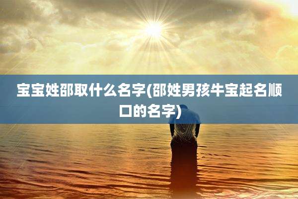 宝宝姓邵取什么名字(邵姓男孩牛宝起名顺口的名字)