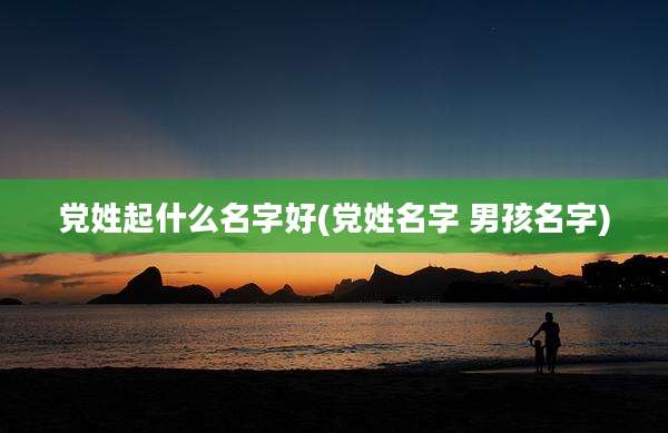 党姓起什么名字好(党姓名字 男孩名字)
