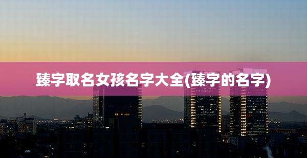 臻字取名女孩名字大全(臻字的名字)