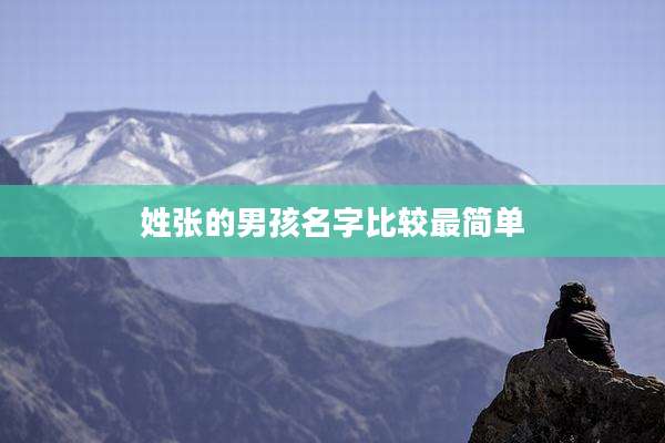 姓张的男孩名字比较最简单