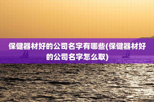 保健器材好的公司名字有哪些(保健器材好的公司名字怎么取)