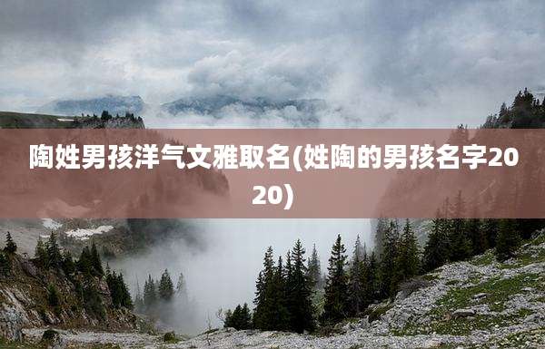 陶姓男孩洋气文雅取名(姓陶的男孩名字2020)