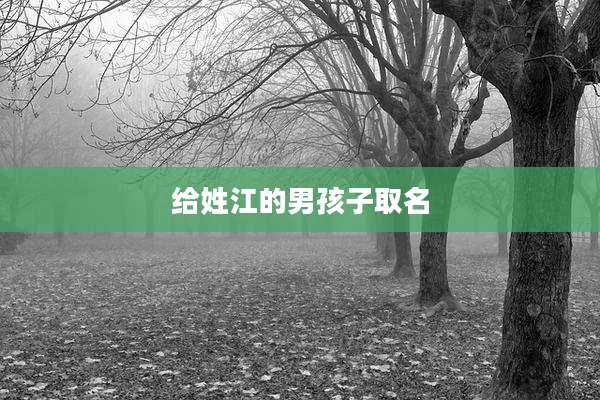 给姓江的男孩子取名