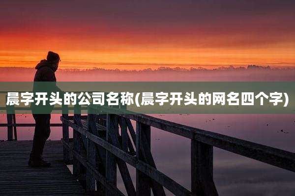 晨字开头的公司名称(晨字开头的网名四个字)