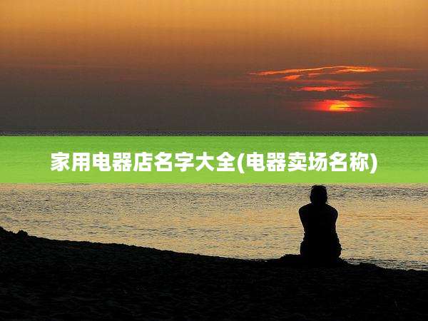 家用电器店名字大全(电器卖场名称)