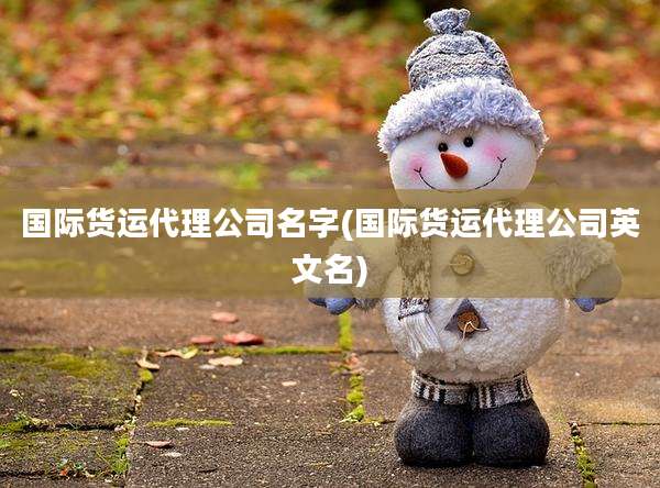 国际货运代理公司名字(国际货运代理公司英文名)