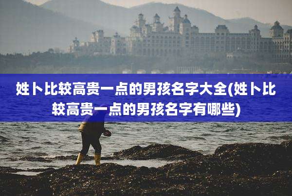 姓卜比较高贵一点的男孩名字大全(姓卜比较高贵一点的男孩名字有哪些)