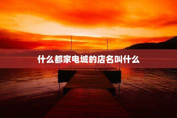 什么都家电城的店名叫什么