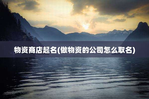 物资商店起名(做物资的公司怎么取名)