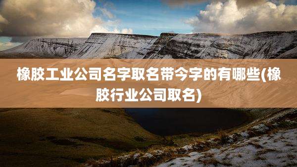橡胶工业公司名字取名带今字的有哪些(橡胶行业公司取名)