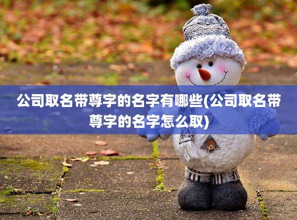 公司取名带尊字的名字有哪些(公司取名带尊字的名字怎么取)