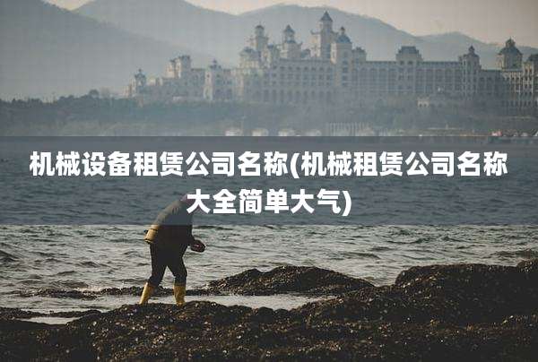 机械设备租赁公司名称(机械租赁公司名称大全简单大气)