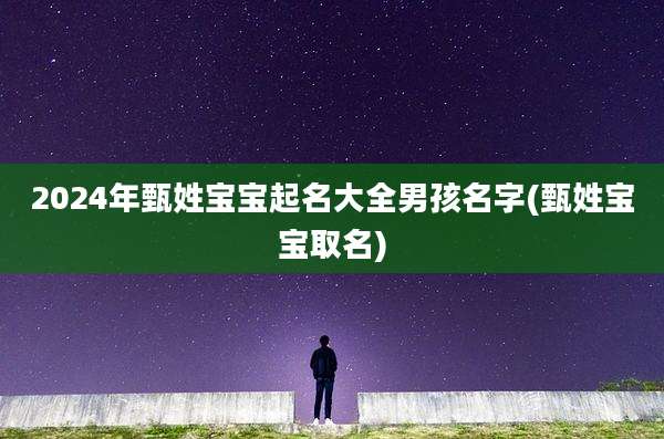 2024年甄姓宝宝起名大全男孩名字(甄姓宝宝取名)