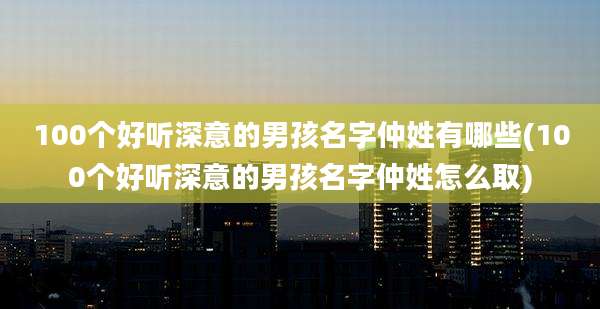 100个好听深意的男孩名字仲姓有哪些(100个好听深意的男孩名字仲姓怎么取)