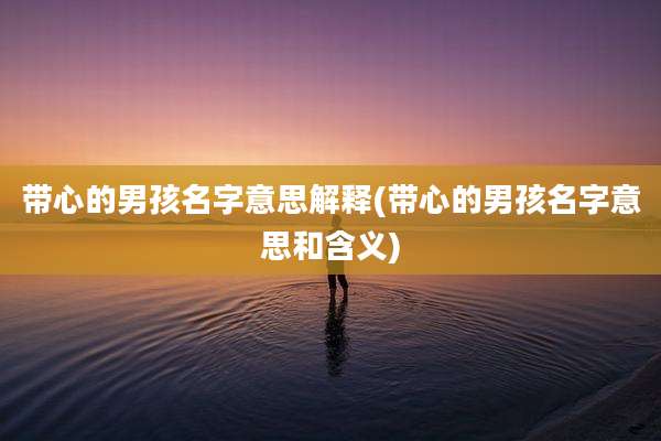 带心的男孩名字意思解释(带心的男孩名字意思和含义)