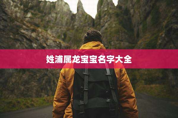 姓浦属龙宝宝名字大全