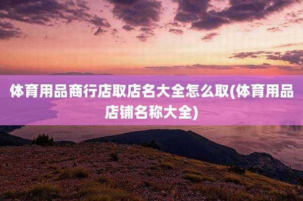 体育用品商行店取店名大全怎么取(体育用品店铺名称大全)