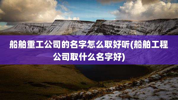船舶重工公司的名字怎么取好听(船舶工程公司取什么名字好)