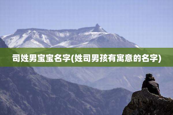 司姓男宝宝名字(姓司男孩有寓意的名字)