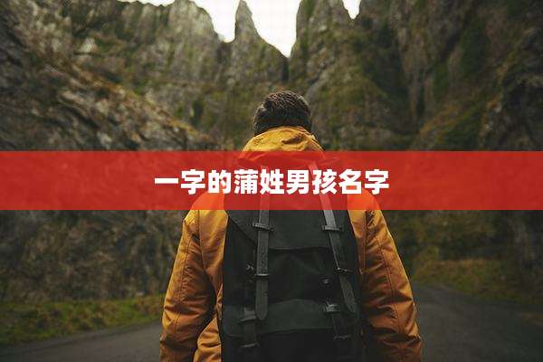 一字的蒲姓男孩名字