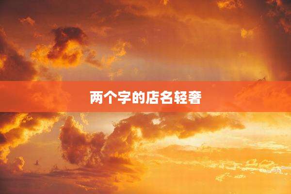 两个字的店名轻奢