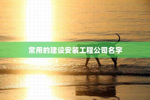 常用的建设安装工程公司名字