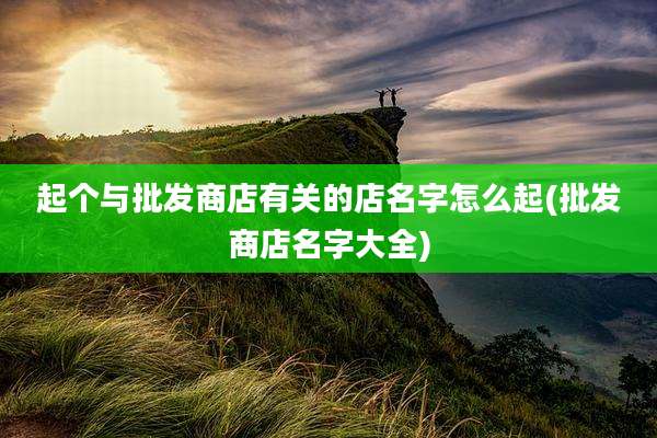 起个与批发商店有关的店名字怎么起(批发商店名字大全)