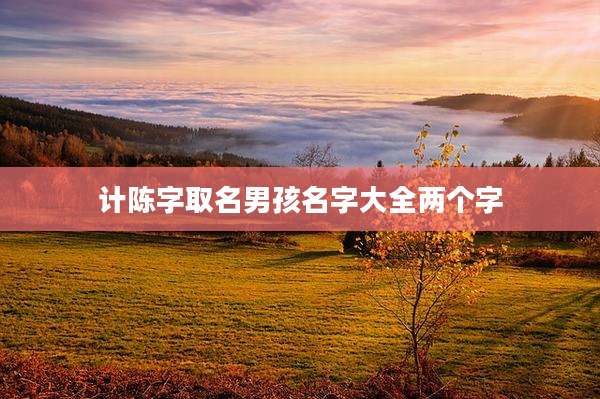 计陈字取名男孩名字大全两个字